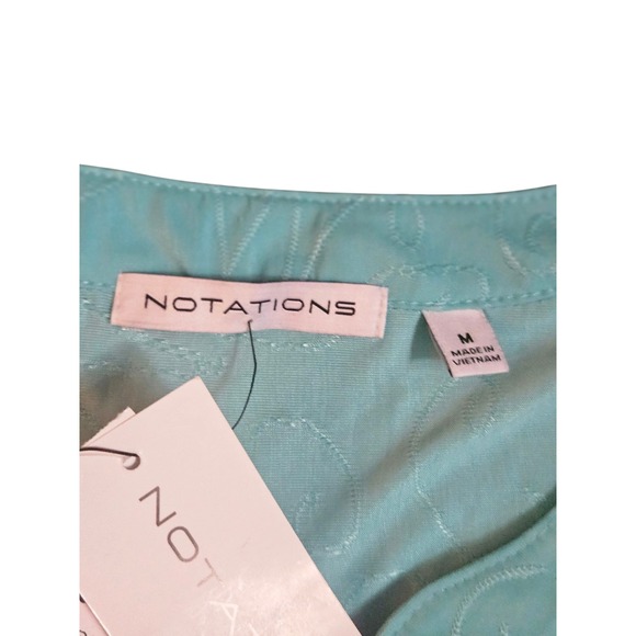 🌿 Notations Aqua Floral Tunic Top – Short Sleeve, Button Front, Size XL NWT - Picture 3 of 3